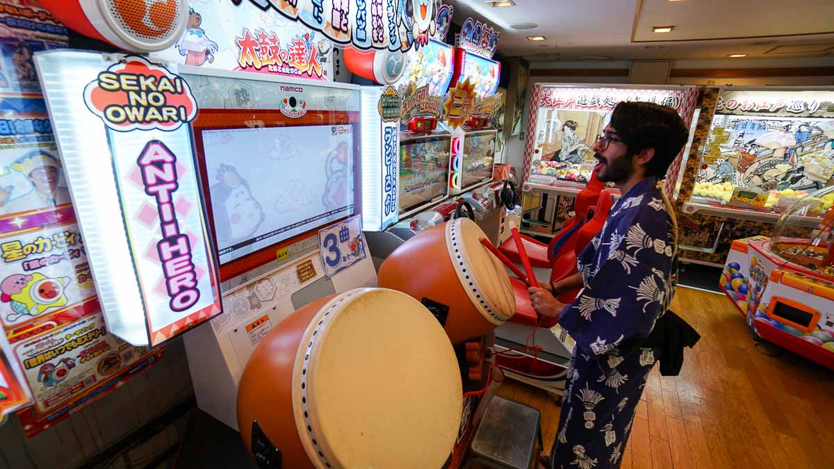 Arcade at Oedo Onsen - Backpacking in Japan Itinerary with the JR Pass