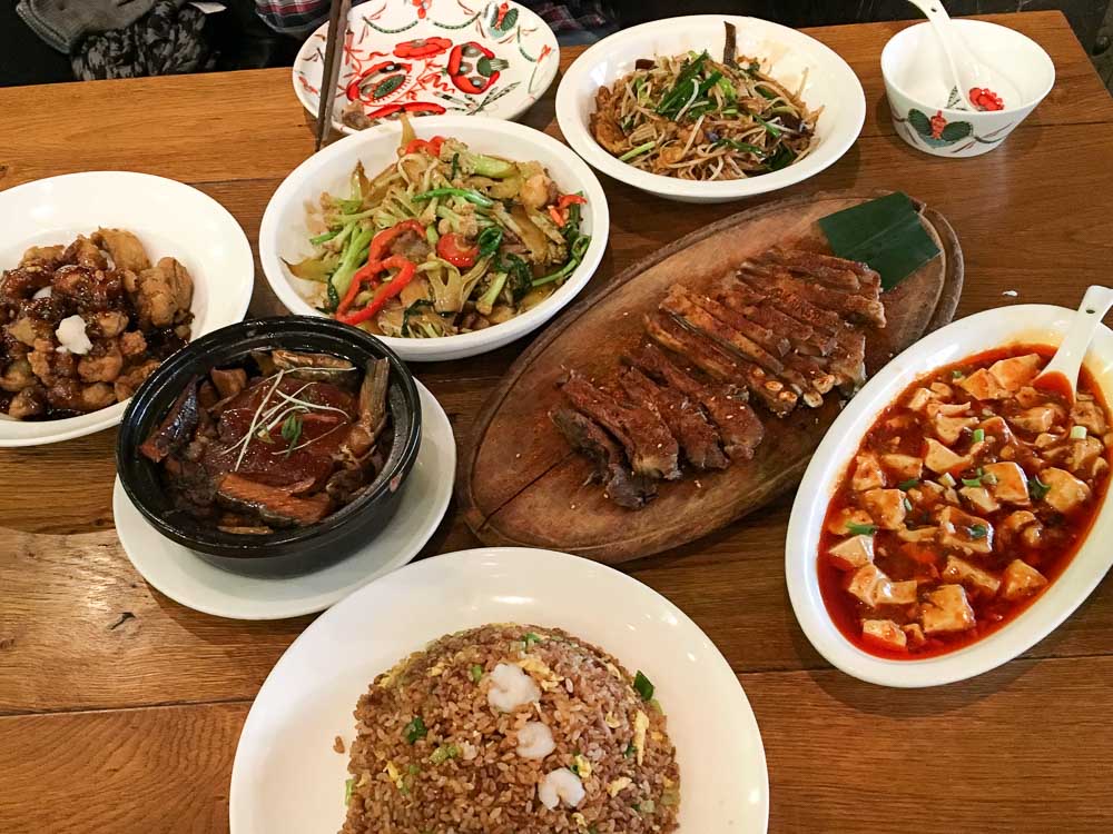 The Travel Intern – Top view of the food from Grandma’s Kitchen, Hangzhou