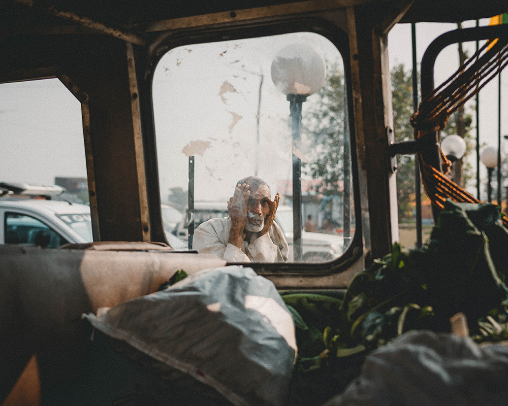 Portrait of old man in India