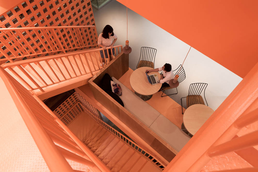 Central staircase at Airbnb's Singapore Office