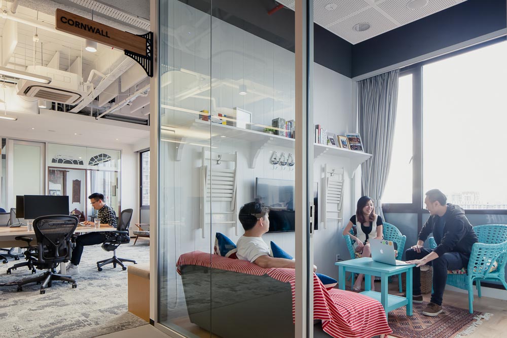 People in Cornwall room at Airbnb's Singapore Office