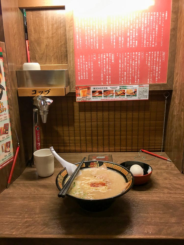 Single Booth tables at Ichiran - Osaka budget
