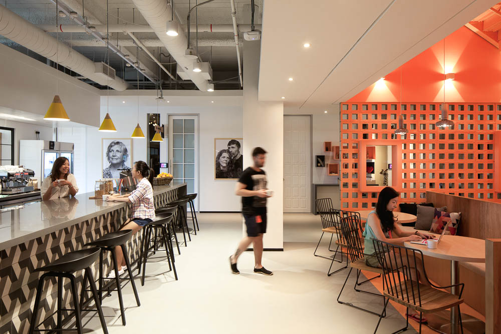 Pantry area at Airbnb's Singapore Office
