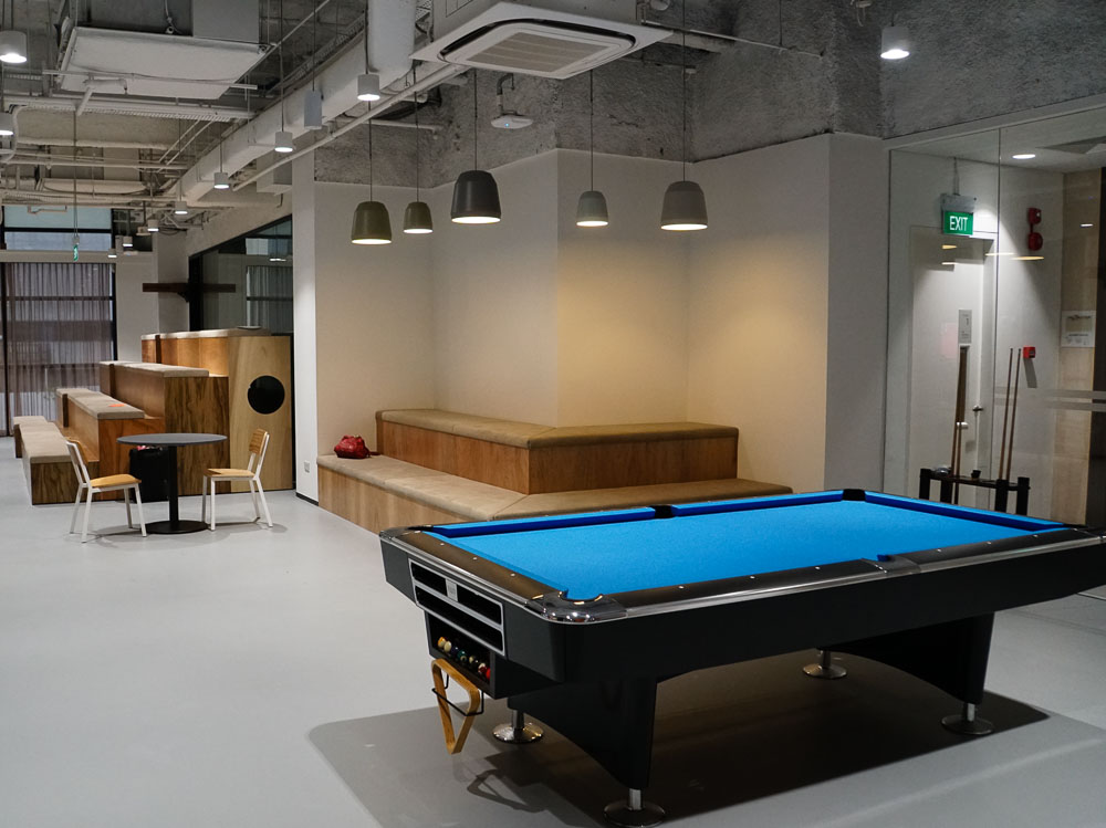 Pool table at Airbnb's Singapore Office