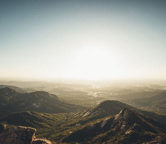 Sunset from Bukhansan Baegundae peak