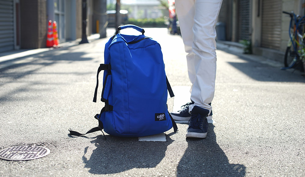 CabinZero Bag on the streets of Osaka - Tips to Pack Light