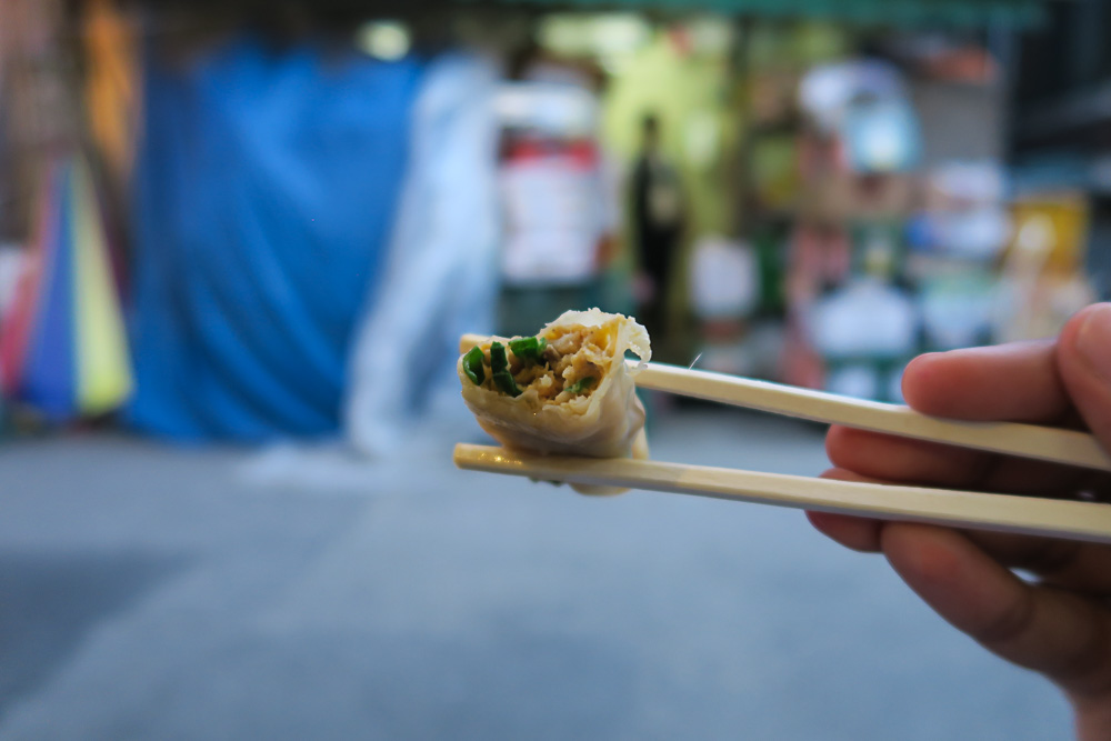 Close up of Pao Pao shrimp dumpling - Food in Seoul