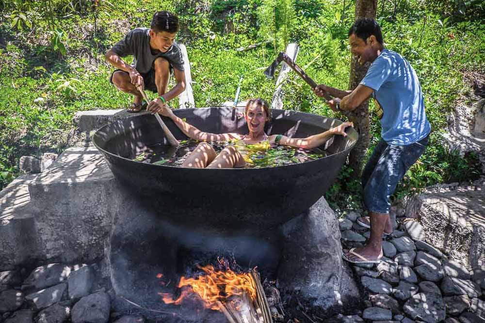 Getting cooked in Tibiao, Antique - Underrated places in the philippines Reasons why the Philippines is incredibly underrated strange tourist things to do