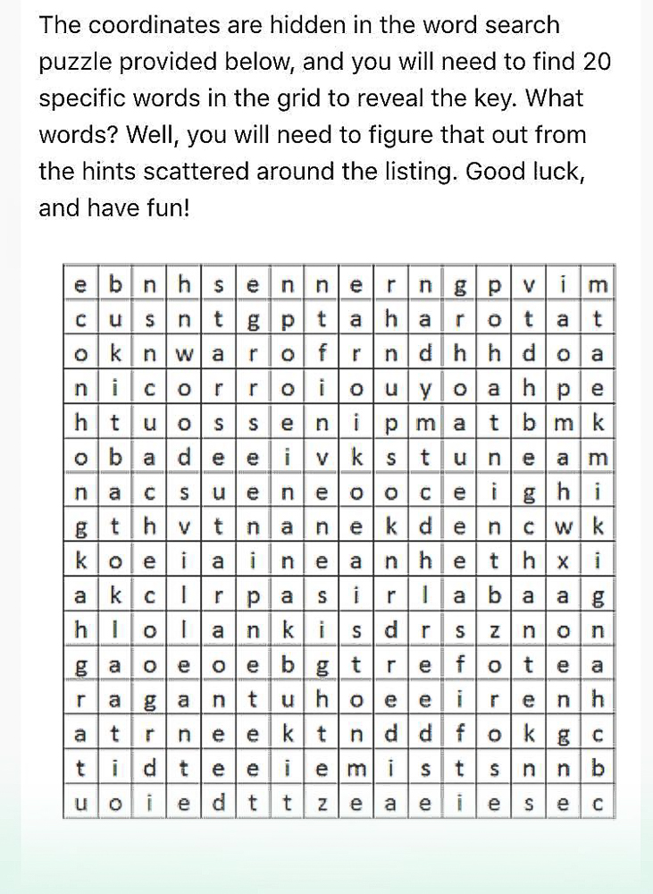Word search puzzle - Geocaching in Singapore