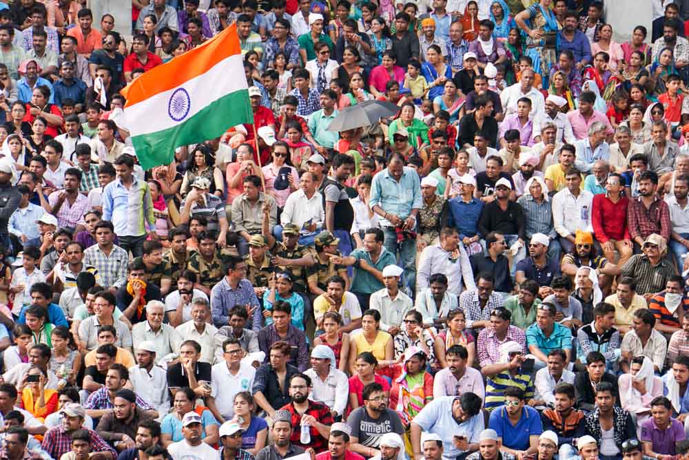Amritsar-crowds at the wagah border ceremony