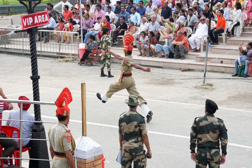 Amritsar-wagah border guard marching