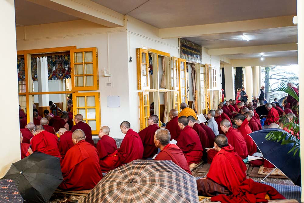 Monks Praying at the Dalai Lama temple in Dharamshala (McLeod Ganj)-28