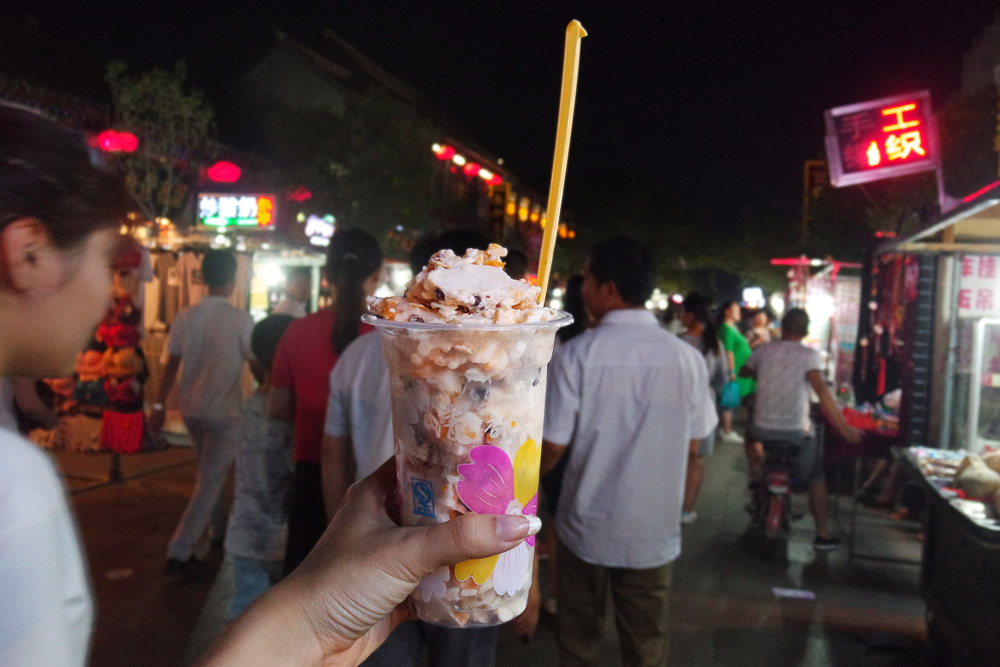 foods you must eat in kaifeng night market henan fried yoghurt