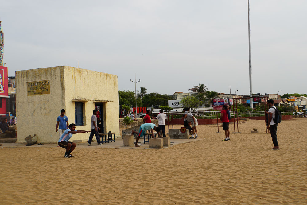 Elliots Beach People Exercising - Chennai Guide