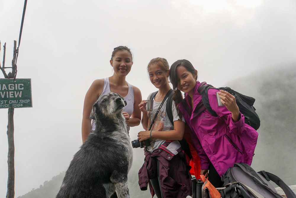 Triund Trek Monsoon-Having a chai break at Magic View