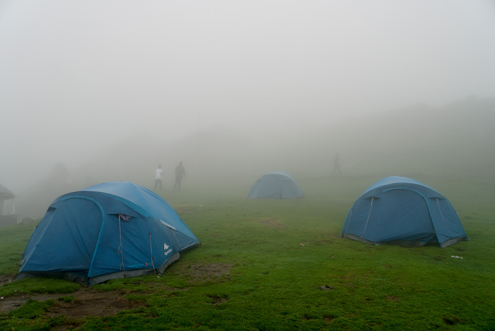 Triund Trek Monsoon-Tents on Triund