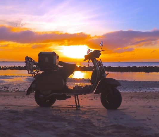 singaporean female rode from singapore to georgia on a vespa
