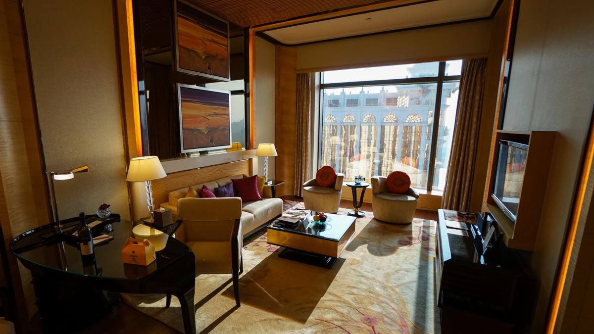 The Royal Suite living area at galaxy-macau-review-6