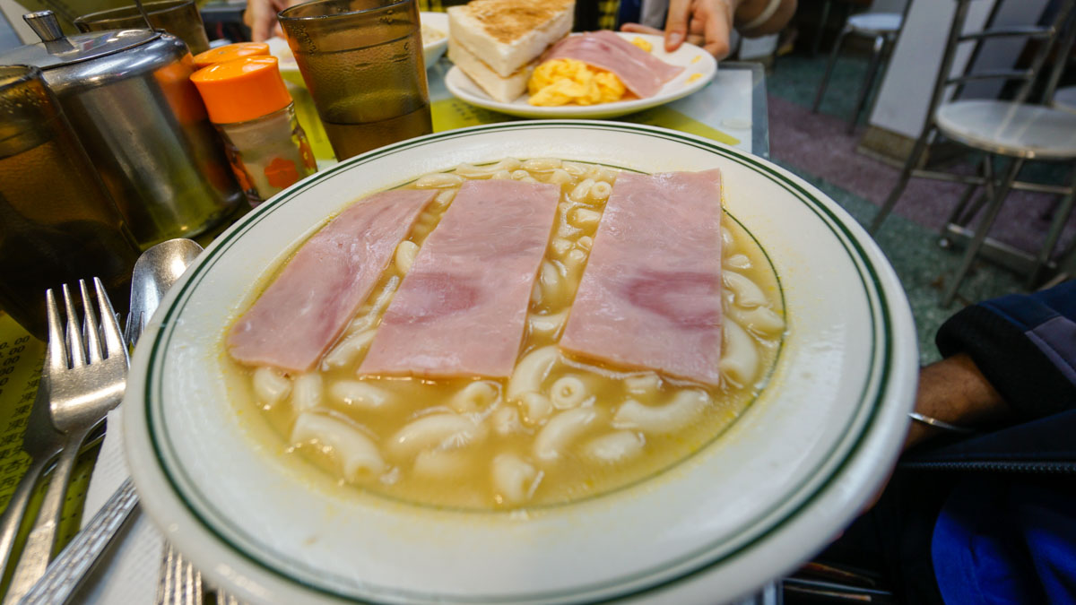 Macaroni and Ham Soup at Australia Dairy Company- hong kong food journey 30