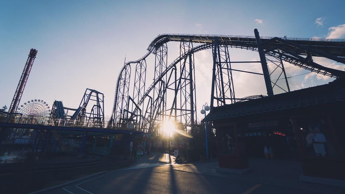 Rollercoasters at Golden Hour at Fuji Q Highland - love in tokyo 9