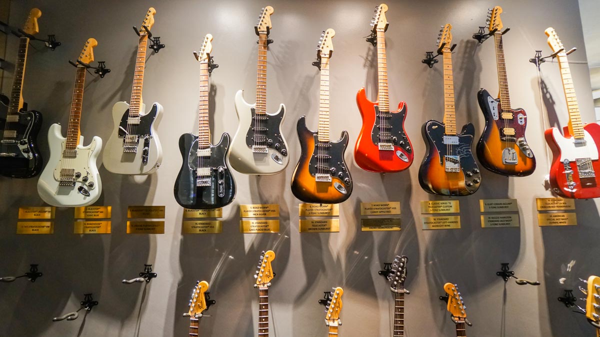 Wall full of electric guitars - Hard Rock Hotel Review