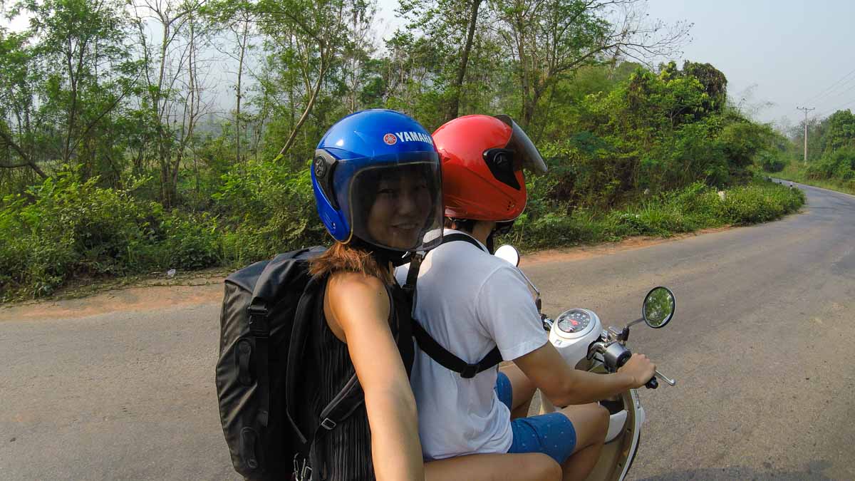 Motobike to kuang si waterfall - Luang Prabang Itinerary