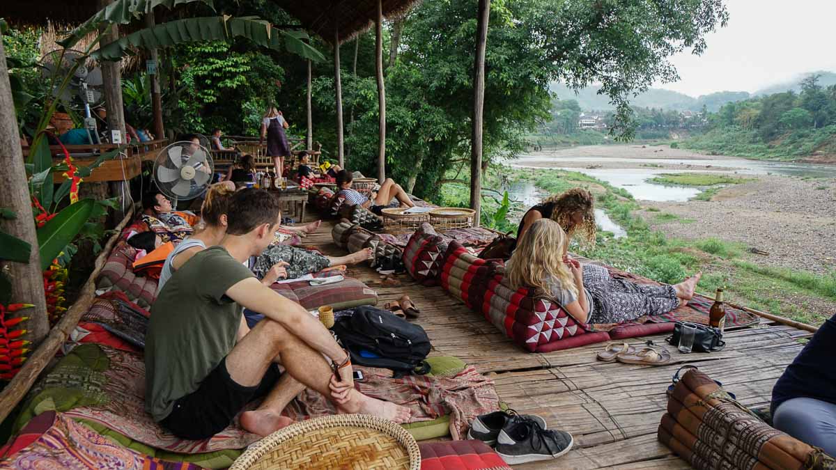 Utopia in front of Nam Kan river - Luang Prabang itinerary