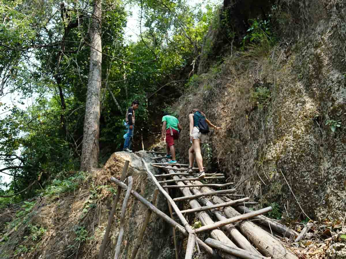 Trekking to the top of Hoi Khua waterfall - Luang Prabang itinerary