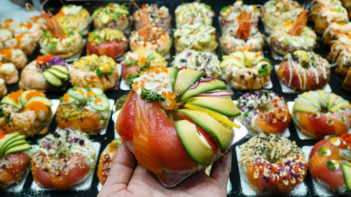 Sushi Donut at Sydney Fish Market - Alternative Sydney Travel Guide