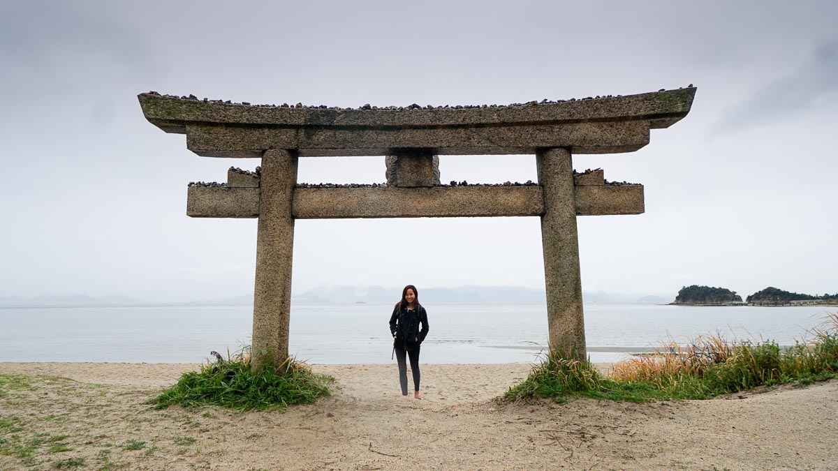 Tori gate on Naoshima island - Kansai Hiroshima JR Pass Japan Budget Itinerary