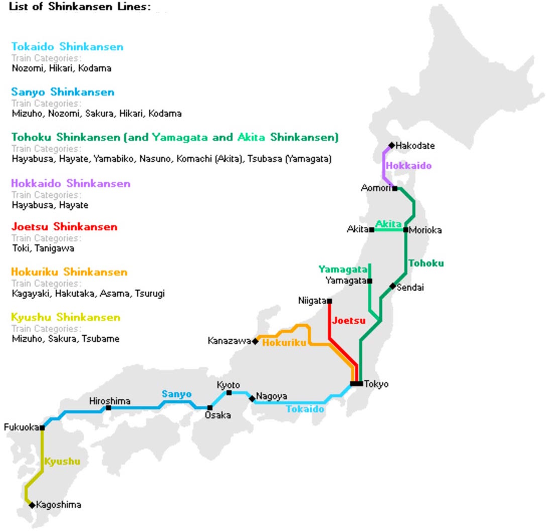 List of Shinkansen Lines - Guide-to-JR-Pass-Singapore 1