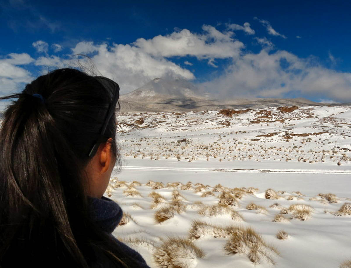 In the middle of a freak snow blitz, Uyuni, Bolivia - travel solo for a year