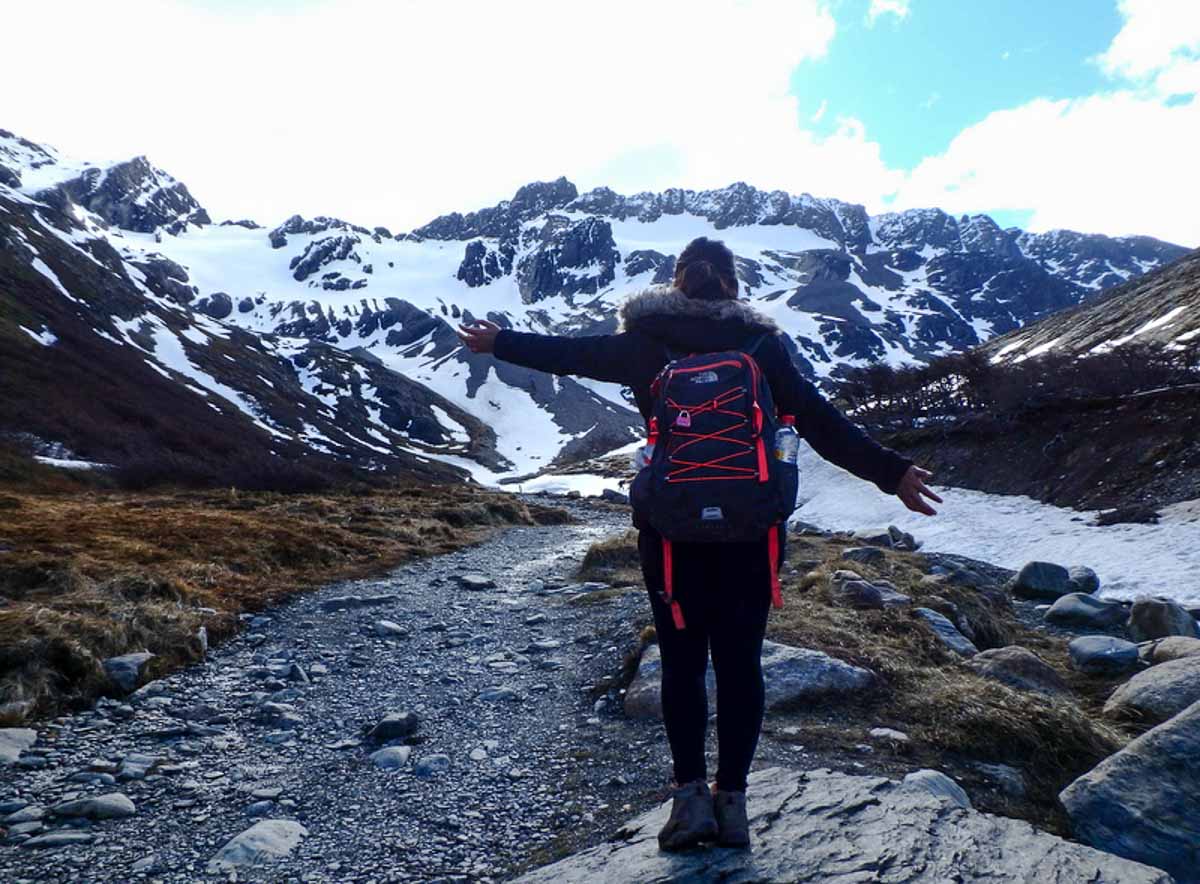 Walking on a glacier, Ushuaia, Argentina - travel solo for a year