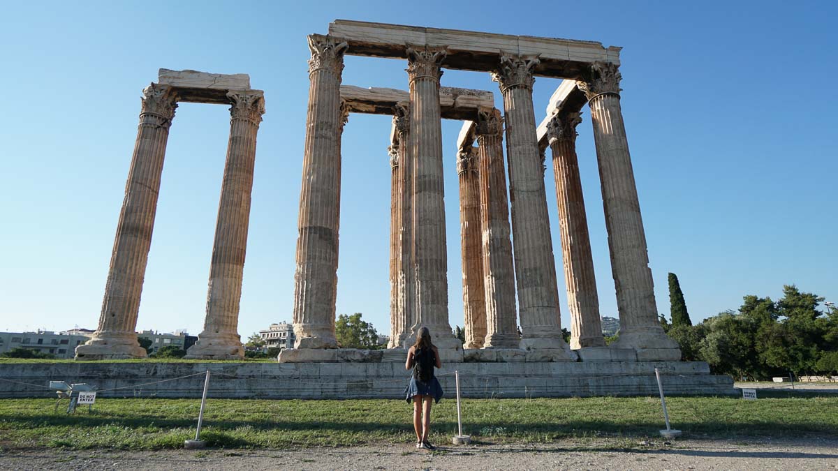 Temple of Olympian Zeus in Athens, Greece - Europe Itinerary Backpacking on Budget