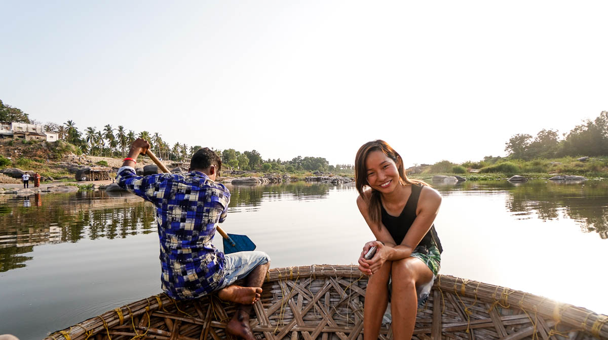 Riding the Coracle in Hampi - First Timers Guide to India