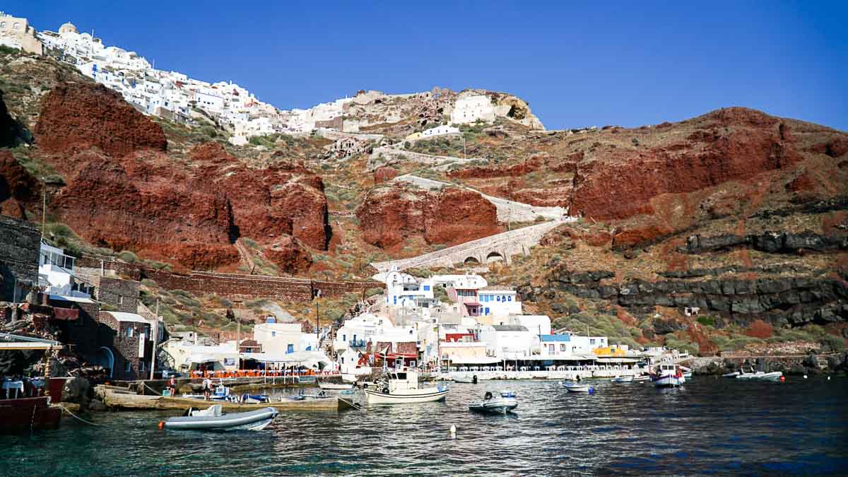 Amoudi Bay in Santorini - Greece Budget Itinerary