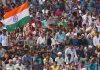 Indian crowd at the Wagah Border ceremony