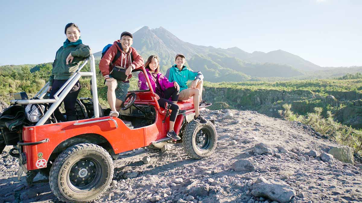 Merapi Grp Pic with Jeep - Yogyakarta Itinerary