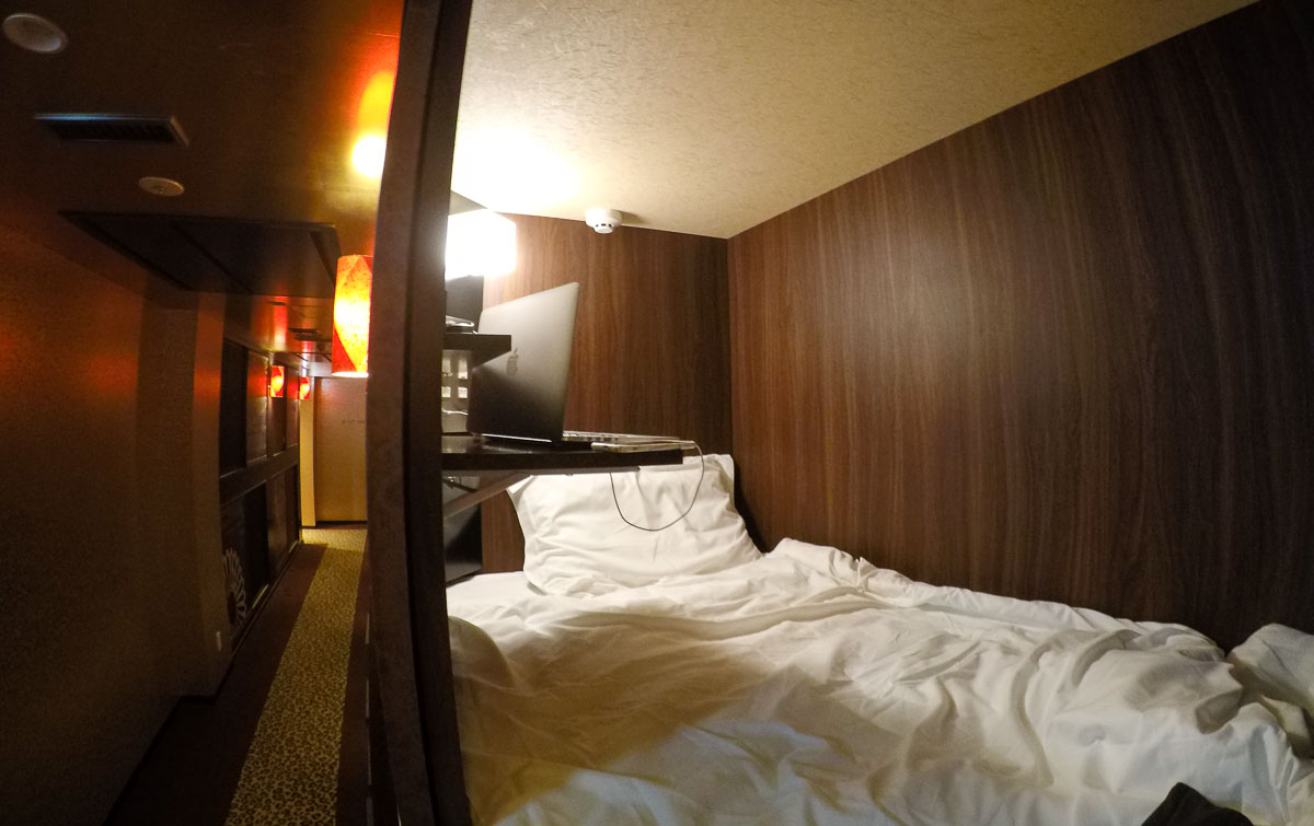 beds at the Kyoto Centurion Cabin & Spa - JR Pass Japan Budget Guide (Tokyo to Osaka)