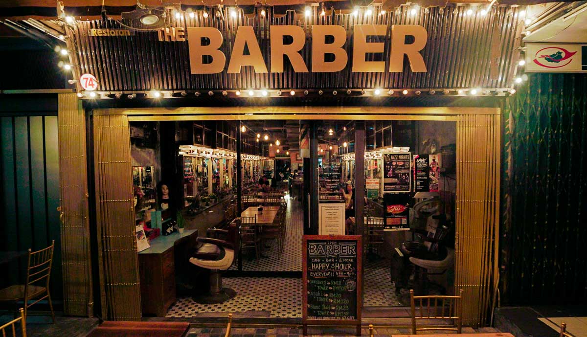 Barber cafe shop front - Things to eat in Kuching