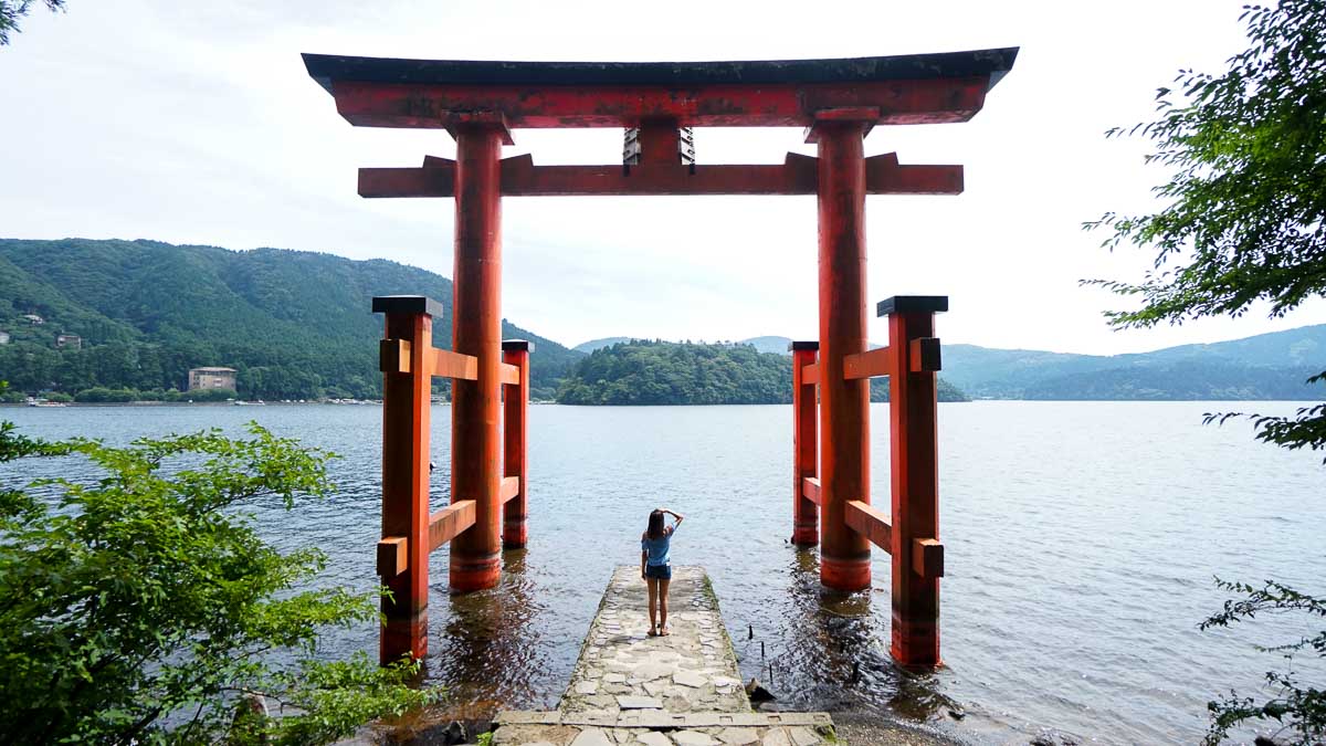 Hakone Torii Gate - Backpacking in Japan Itinerary with the JR Pass