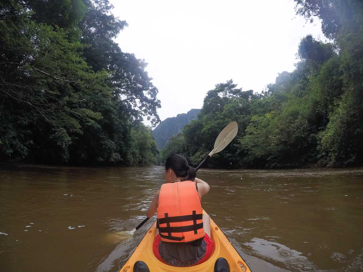 Kayaking backshot of edelyn - Kuching Itinerary