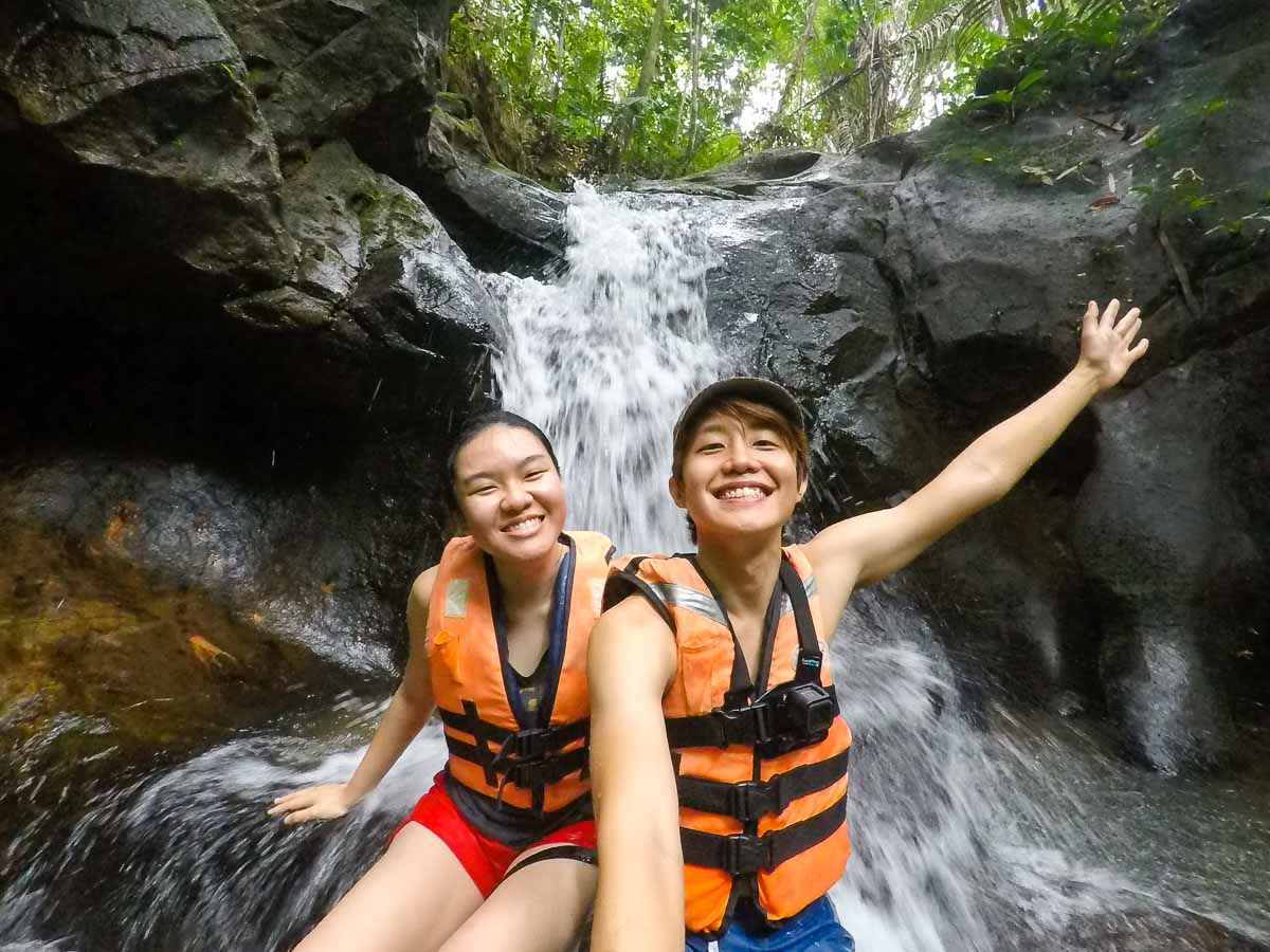 Wefie by mini waterfall - Kuching Itinerary