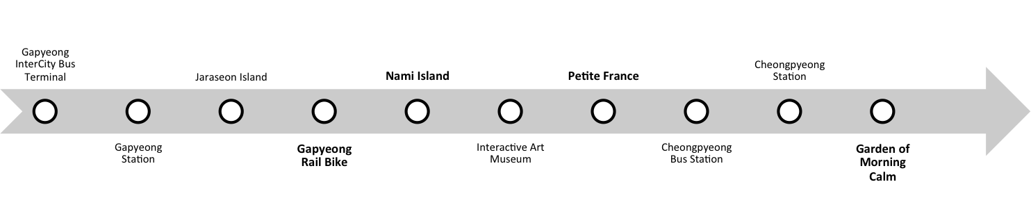 Course A Gapyeong bus - Nami Island
