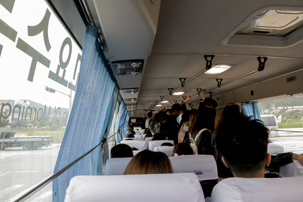Crowded Gapyeong Tourist Bus - Korea Itinerary Korail Pass