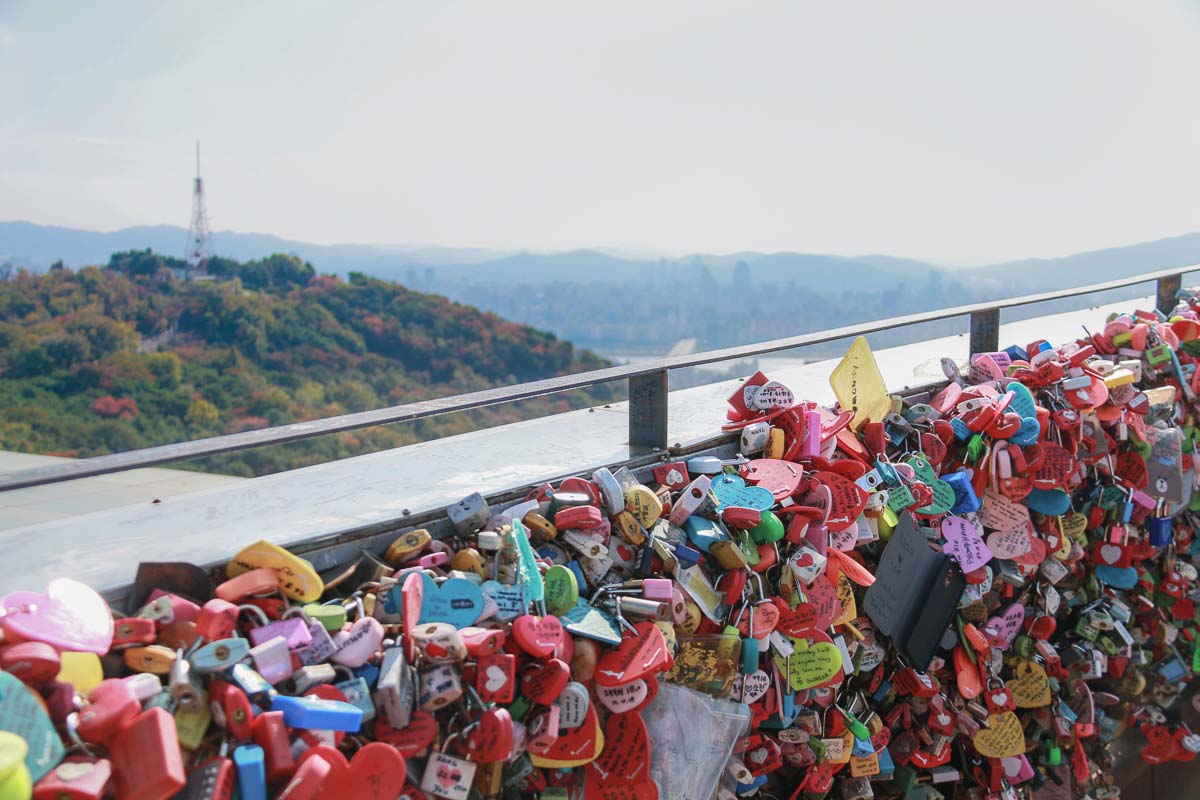 Love locks at the N seoul tower - Korea Itinerary Korail Pass