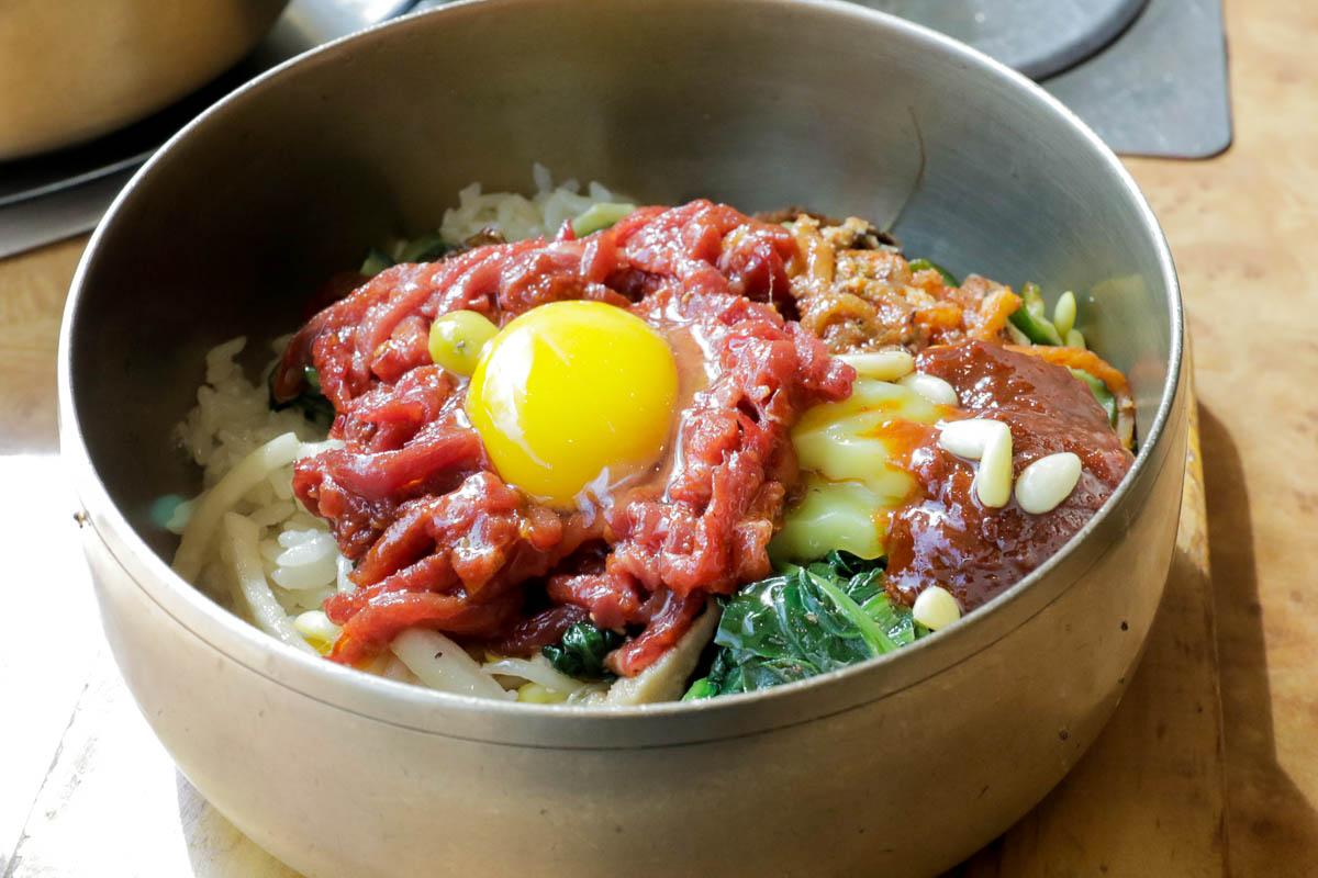 Raw Beef Bibimbap from Gogung Jeonju - Korea Itinerary Korail Pass