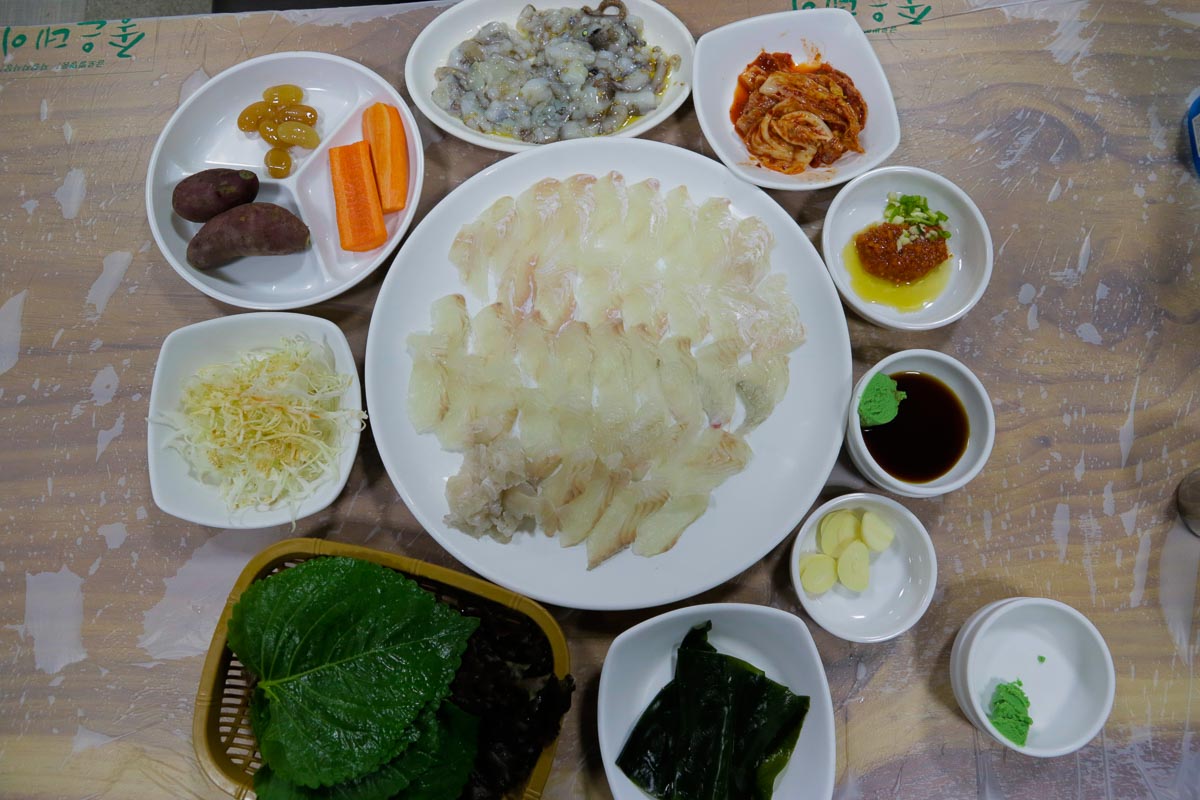 Seafood dinner at Jagalchi Busan - Korea Itinerary Korail Pass