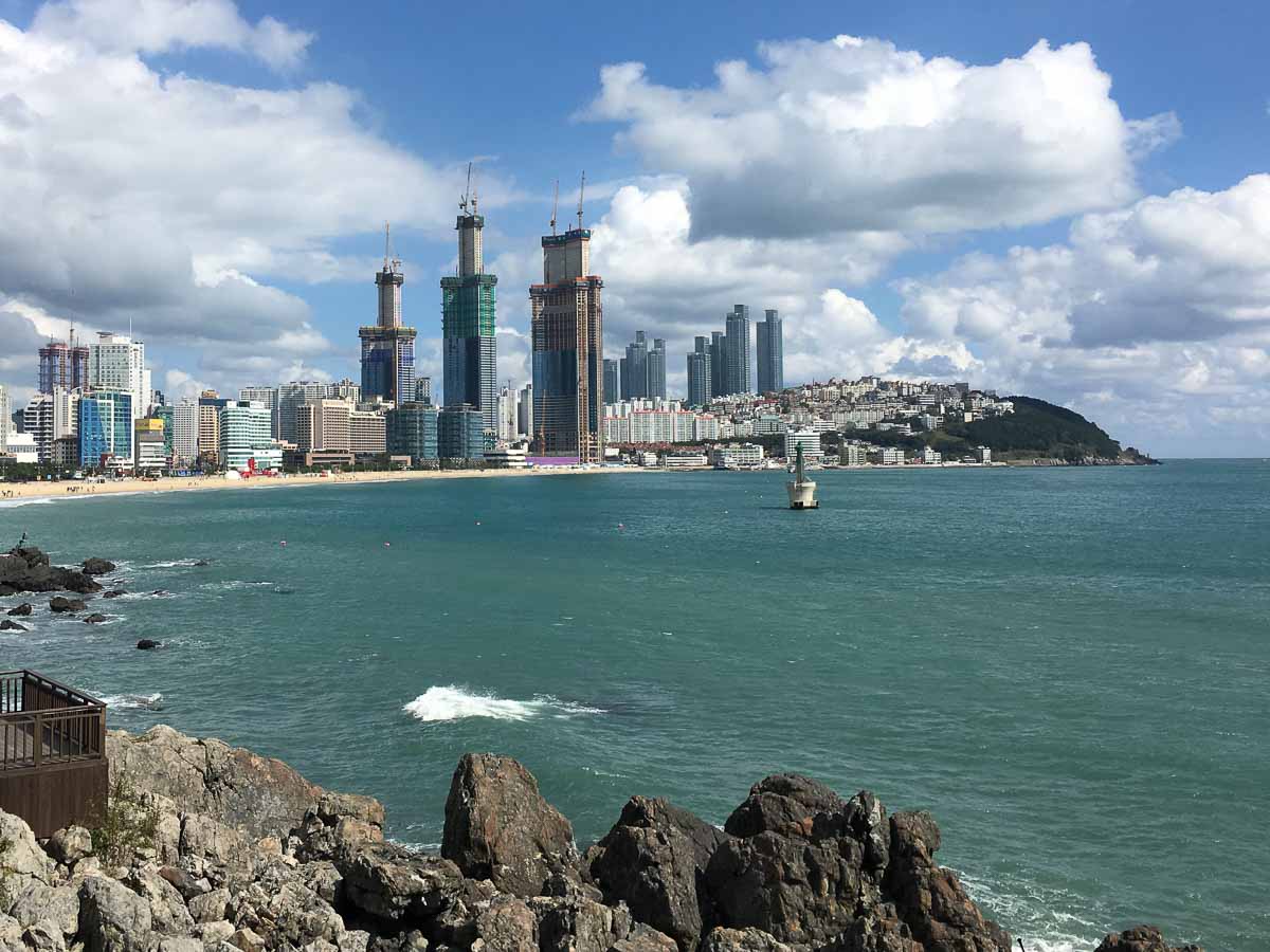 View of Busan from Haeundae Beach - Korea Itinerary Korail Pass