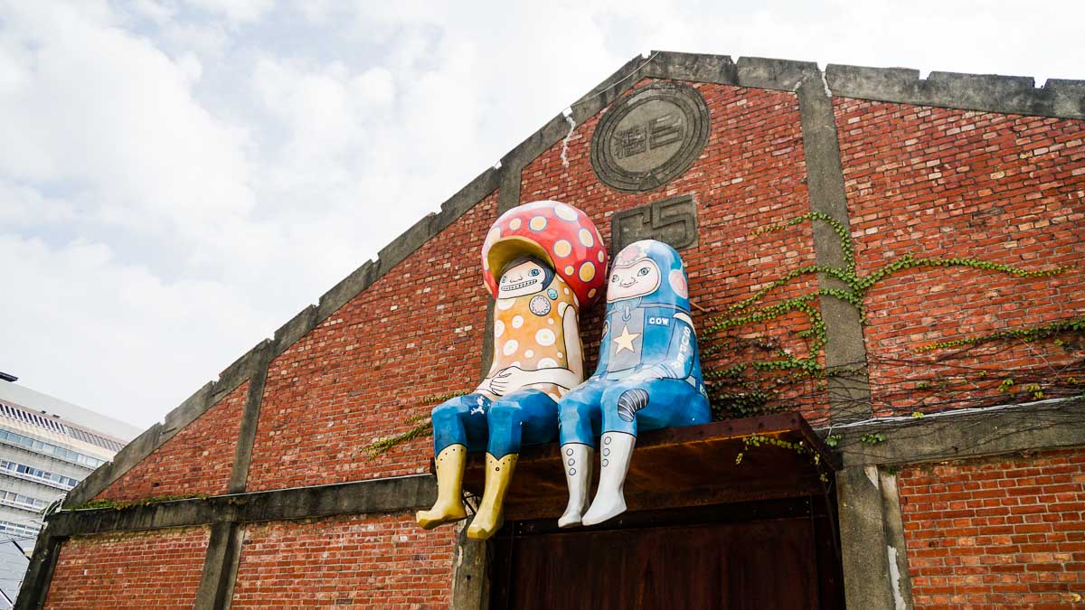 Cartoon statues at Pier 2 kaohsiung - THSR Taiwan Itinerary